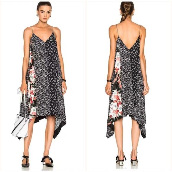 Rag & Bone Londar Midi Dress in‎ Black Floral XS - Picture 1 of 11
